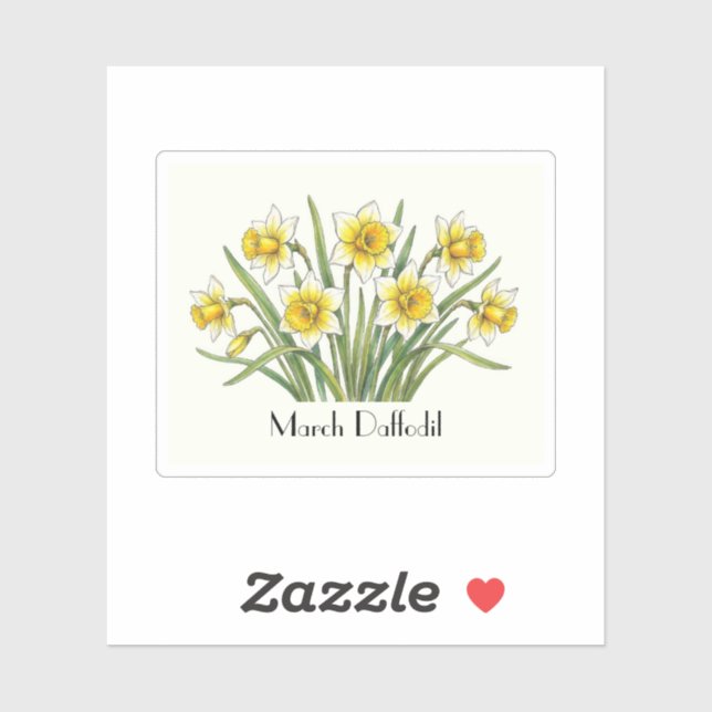 Flores de Narciso de Março Adesivo (Folha)