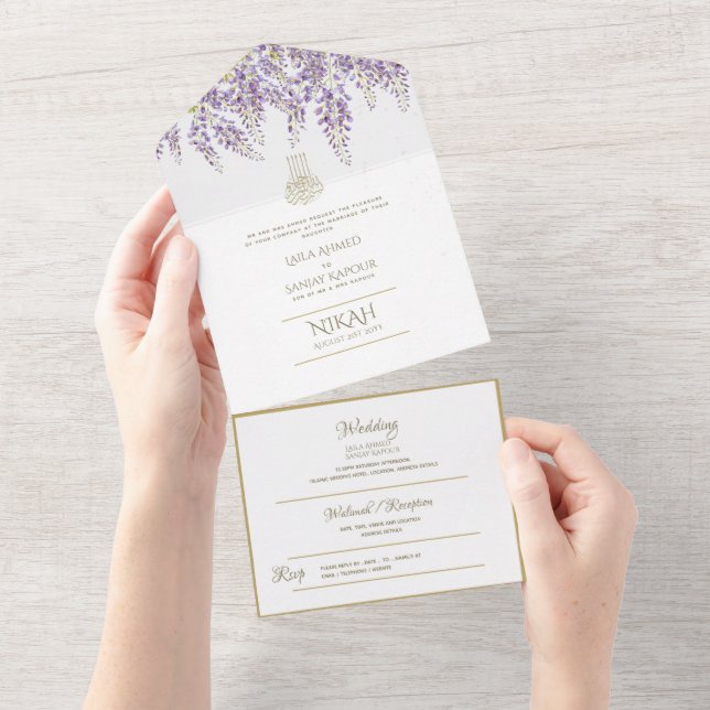 Flores de NIKAH WALLIMAH islâmicas (Aba destacável)