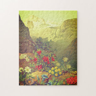 Flores de Olhar Vintage, Montanhas Quebra-cabeça