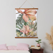 Flores de Orquídea da Selva em Aquarela