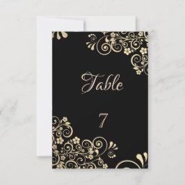 Flores de Ouro Elegantes Chic Mesa Cartão