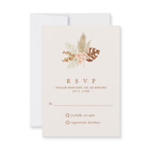 Flores de Outono Boho Casamento Rústico RSVP