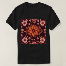 Flores de outono - Camiseta Preta