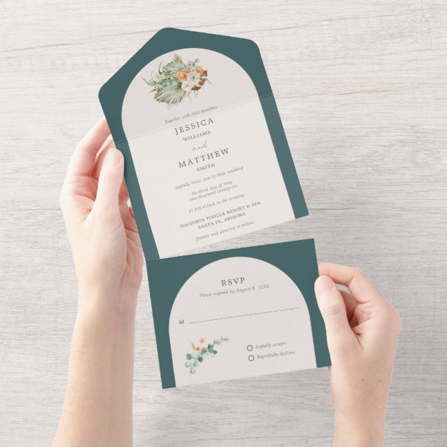 Flores de Outono Casamento Rústico ao Ar Livre (Aba destacável)