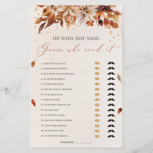 Flores de outono disse que ela disse o jogo do Chá