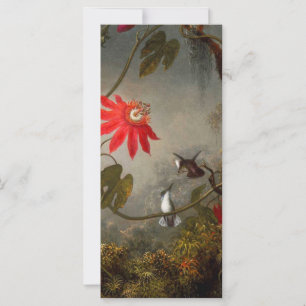 Flores de Paixão com Cartão de Cabeça de Hummingbi