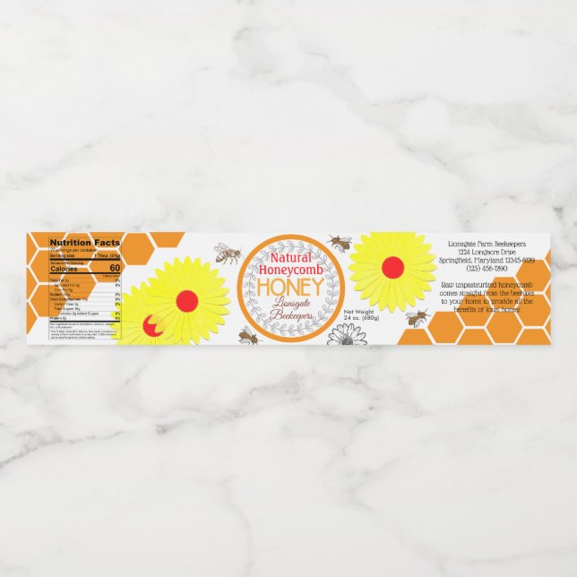 Flores de Papel Rótulos de Mel de Mel Natural (Rótulo Único)