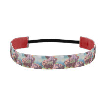 Flores de papoila, vermelhas e roxas, pintura aquo