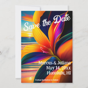 Flores de Paraíso Tropicais Salvem a Data