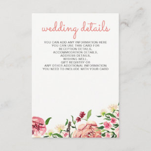 Flores de Pêssego e Coral Cartões de casamento