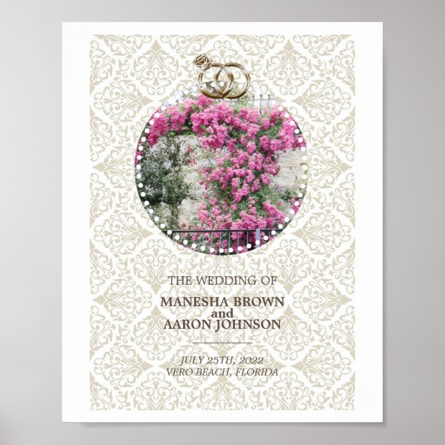 Flores de PINK - Poster de Casamento (Frente)