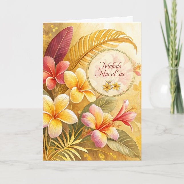 Flores de Plumeria de Agradecimento Havaiano (Frente)