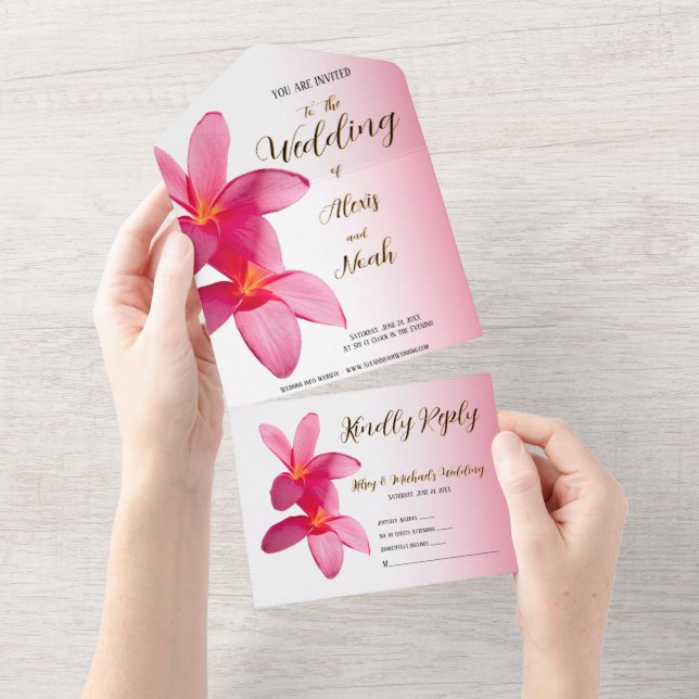 Flores de Plumeria Rosa, Floral, Casamento (Tearaway)