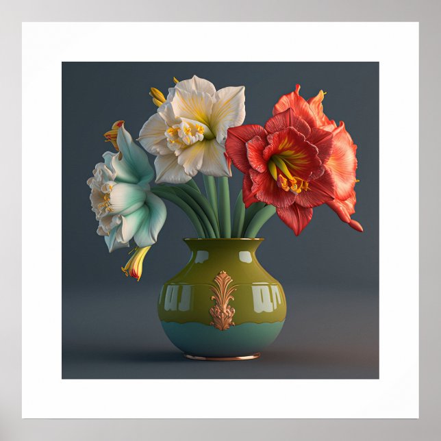 Flores de poster Amaryllis (Frente)