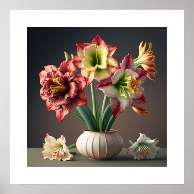 Flores de poster Amaryllis (Frente)