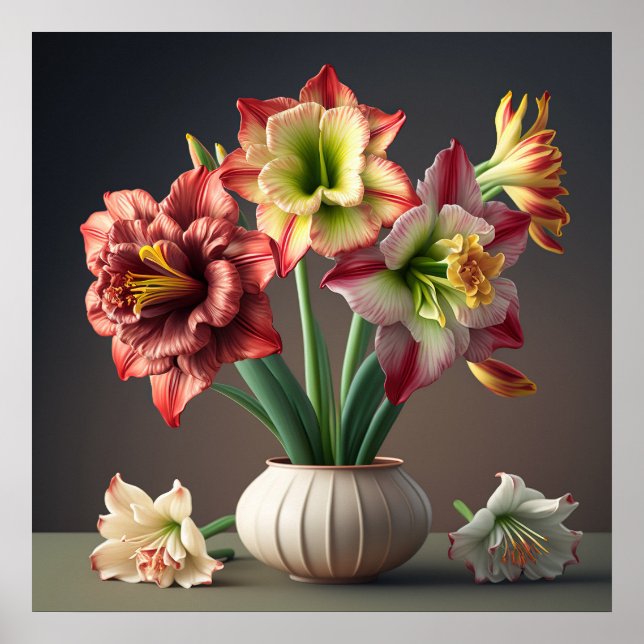 Flores de poster Amaryllis (Frente)