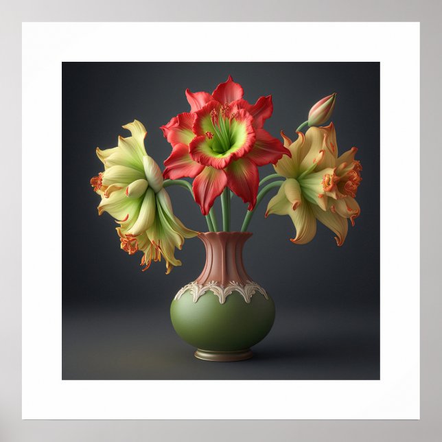 Flores de poster Amaryllis (Frente)