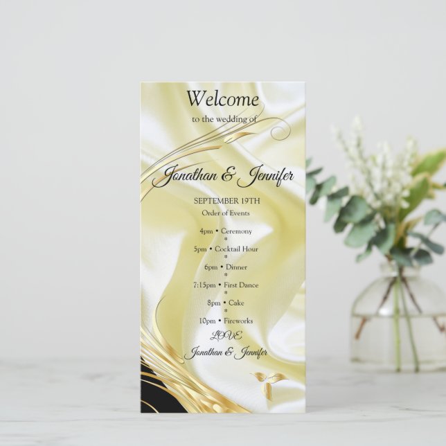 Flores de prata ou Abstrato Douradas em - Seda e A (Em pé/Frente)