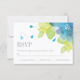 Flores de primavera de cor azul delicadas RSVP de