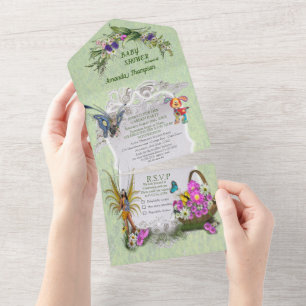 Flores de primavera e FAIRIGES Tudo em um Chá de f
