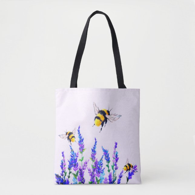 Flores de primavera e Saco de Tote de Abelhas Voad (Frente)