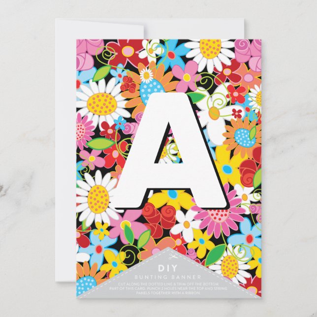 Flores de primavera Jardim Whimsical Banner de Bun (Frente)