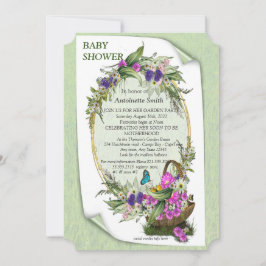 Flores de primavera num Convite para Chás de frald