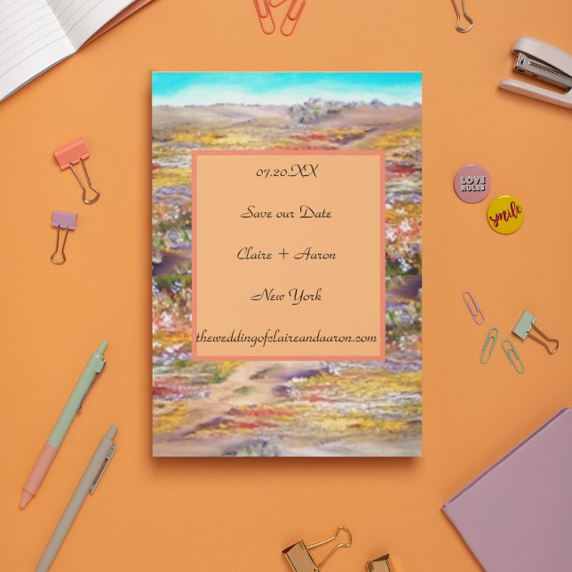 Flores de primavera paisagem plana Salvar cartão d (Criador carregado)