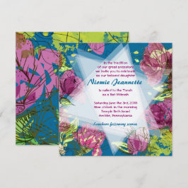 FLORES DE PRIMAVERA PINTADAS Bat Mitzvah Convite