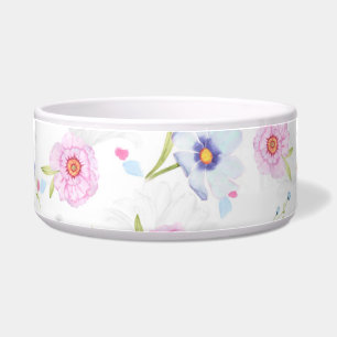 flores de primavera tigela comida de gato