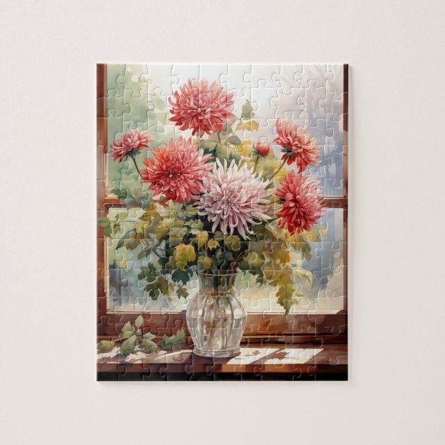 Flores De Queda Chrysanthemum Quebra-cabeça 110 Pc (Vertical)