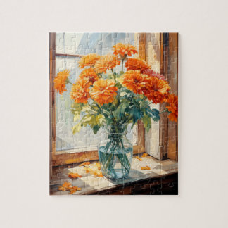 Flores De Queda Marigold Quebra-cabeça 110 Pcs. 8"