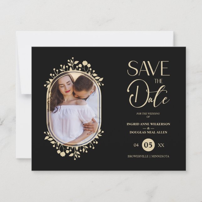 Flores de Rico de Ornamento de Casamento Preto do  (Frente)