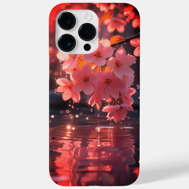Flores De Sakura Rosa Sobre Água | Serene Primaver (Verso)