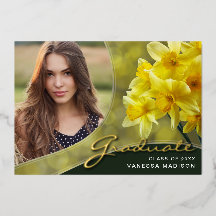 Flores de Script Elegantes | Cartão de Formando de