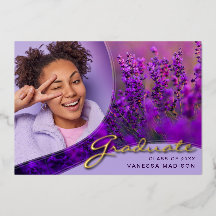 Flores de Script Elegantes | Cartão de Formando de