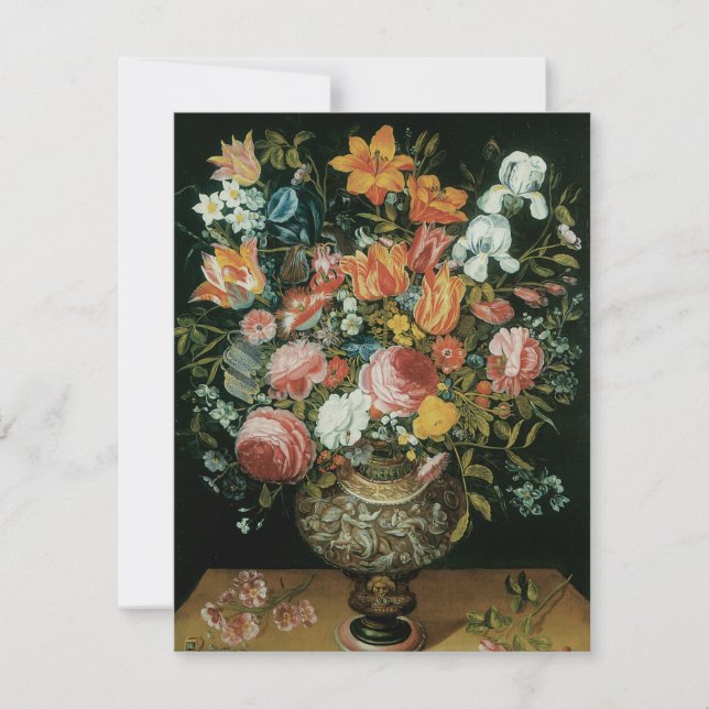 Flores de Still Life Barroco Antigo em um Vaso (Frente)