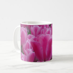 Flores De Tulipas Rosa, Xícara De Café Branco