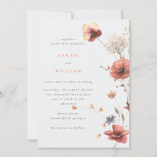 Flores de Verão Convite para Casamento