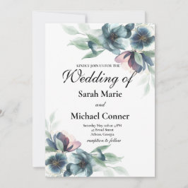 Flores de Watercolor Convite para Casamento