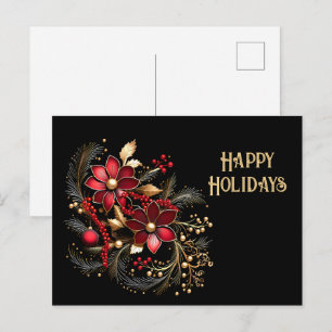 Flores Decorativas Vermelhas Cartão Postal de Féri