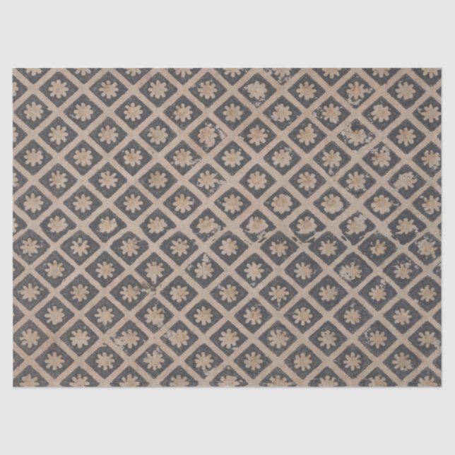 Flores dentro de quadrados de papel de dissociação (Frente )