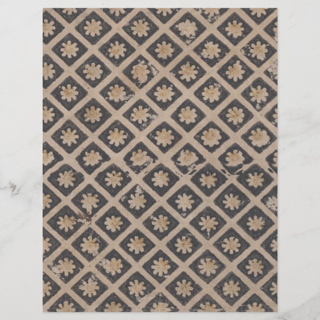 Flores dentro de quadrados de papel de dissociação (Frente)