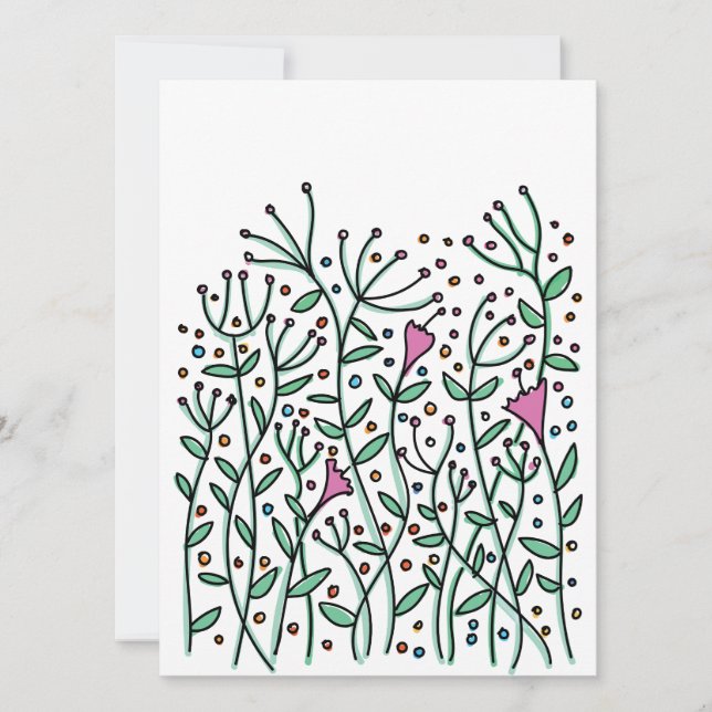 Flores desenhadas à mão (Frente)