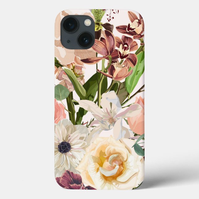 Flores desenhadas à mão detalhadas. (Verso)