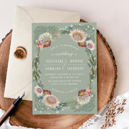 Flores Desenhadas Convite Único De Casamento De Sá