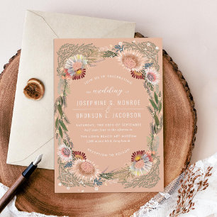 Flores Desenhadas Convite Único De Casamento De T