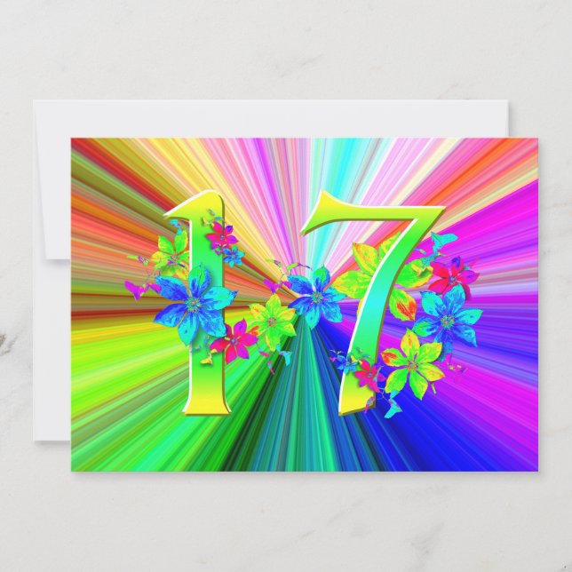 Flores do Arco-Íris Bloqueando para o 17º Aniversá (Frente)