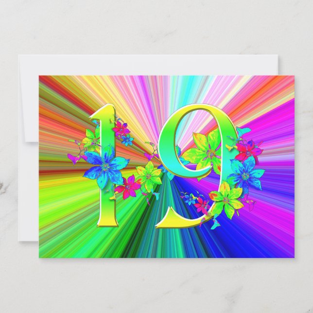 Flores do Arco-Íris Bloqueando para o 19º Aniversá (Frente)