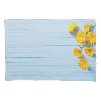 Flores do Calendário: Fundo de Madeira Azul
